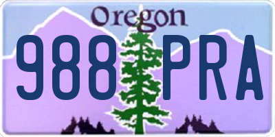 OR license plate 988PRA