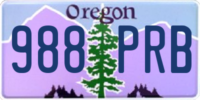 OR license plate 988PRB