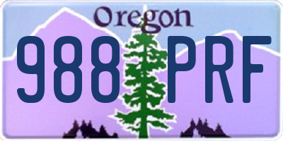 OR license plate 988PRF