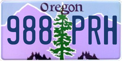 OR license plate 988PRH