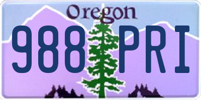 OR license plate 988PRI