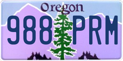 OR license plate 988PRM