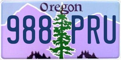 OR license plate 988PRU