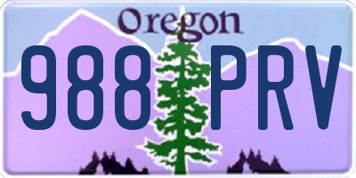OR license plate 988PRV