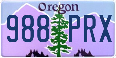 OR license plate 988PRX