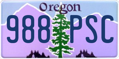 OR license plate 988PSC