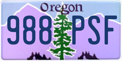 OR license plate 988PSF