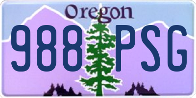 OR license plate 988PSG