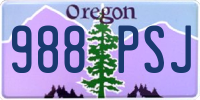 OR license plate 988PSJ