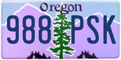 OR license plate 988PSK