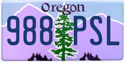 OR license plate 988PSL