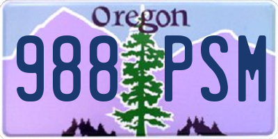 OR license plate 988PSM