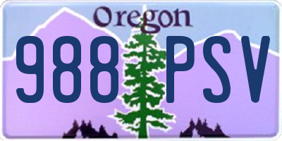 OR license plate 988PSV