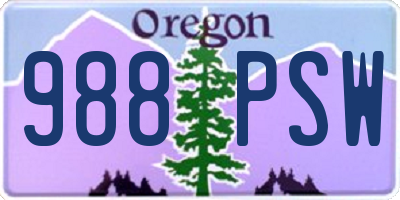 OR license plate 988PSW