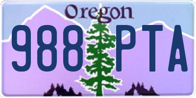 OR license plate 988PTA