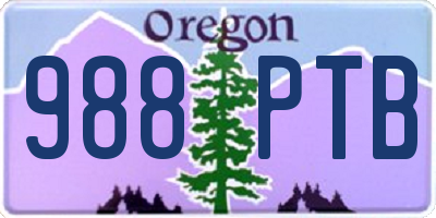 OR license plate 988PTB