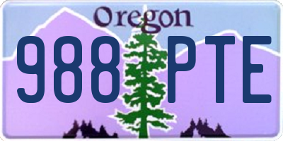 OR license plate 988PTE