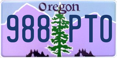 OR license plate 988PTO