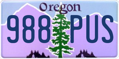 OR license plate 988PUS