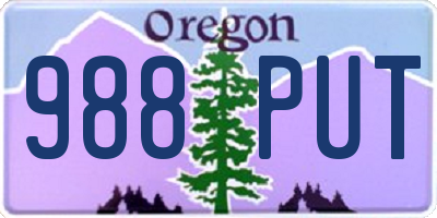 OR license plate 988PUT