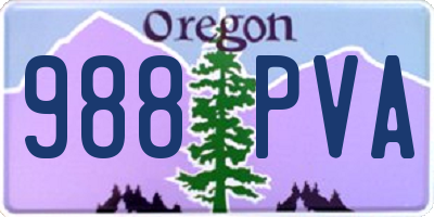 OR license plate 988PVA