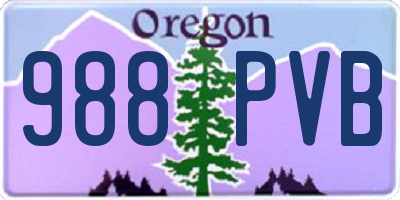 OR license plate 988PVB