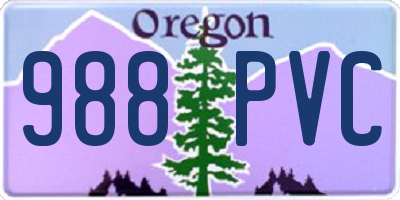 OR license plate 988PVC