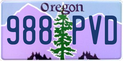 OR license plate 988PVD