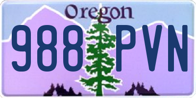 OR license plate 988PVN