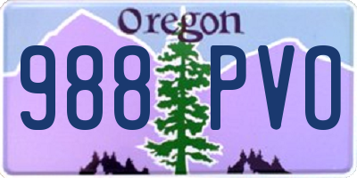 OR license plate 988PVO
