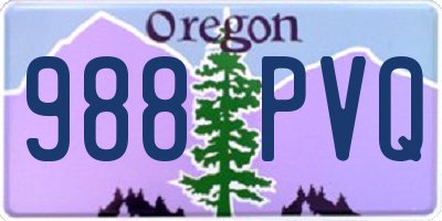OR license plate 988PVQ