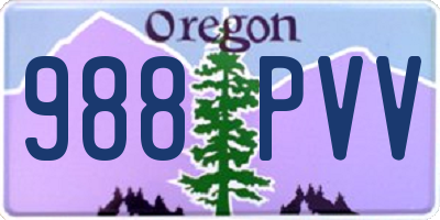 OR license plate 988PVV