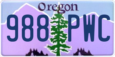 OR license plate 988PWC