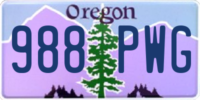 OR license plate 988PWG