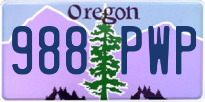OR license plate 988PWP