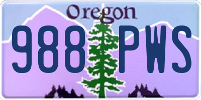 OR license plate 988PWS
