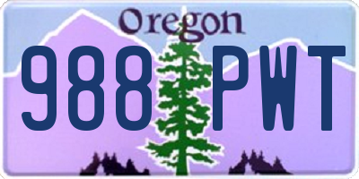 OR license plate 988PWT