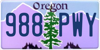 OR license plate 988PWY