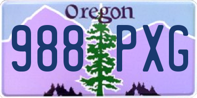OR license plate 988PXG