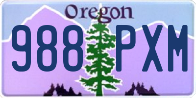 OR license plate 988PXM