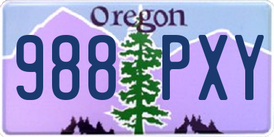 OR license plate 988PXY