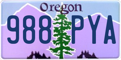 OR license plate 988PYA