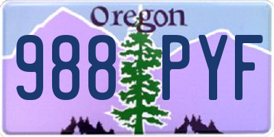 OR license plate 988PYF