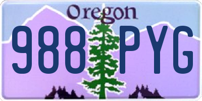 OR license plate 988PYG