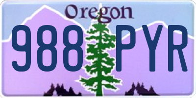 OR license plate 988PYR