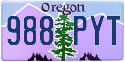 OR license plate 988PYT