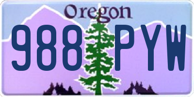 OR license plate 988PYW