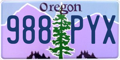 OR license plate 988PYX
