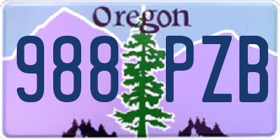 OR license plate 988PZB