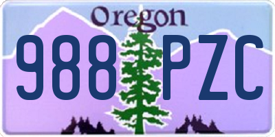 OR license plate 988PZC